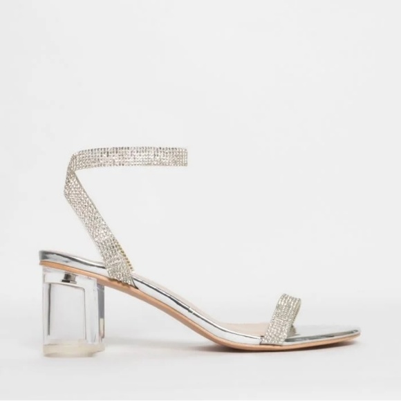 Silver Block Heel - Picture 2 of 5